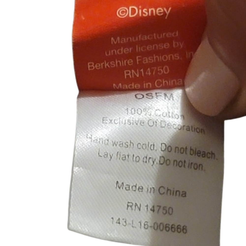 Disney Red and White Fabric Labelsds OSFM Unisex Mickey Mouse - Picture 5 of 5